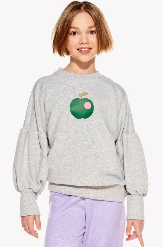 Kapucnis pulóver almával