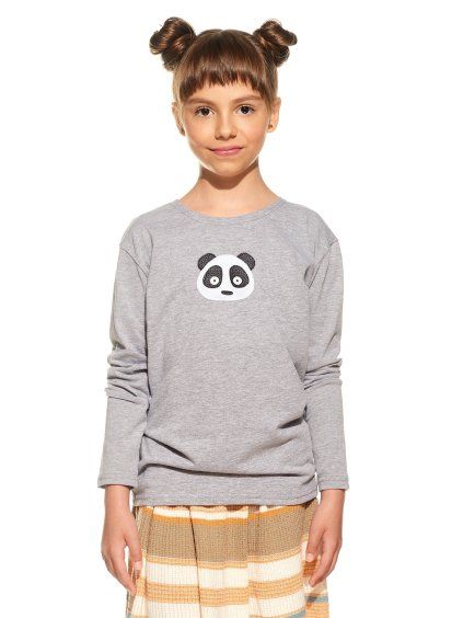 Pískacie tričko Lana, Detské, Sivá, Panda (Velkosť 104)