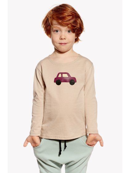 Pískacie tričko Maty, Detské, Safari, Bordové auto (Velkosť 104)