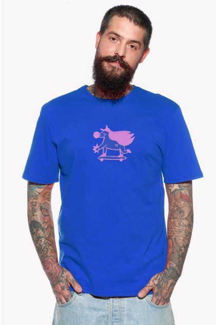 Samo, Pánske tričko, Královska modrá, Unicorn (Veľkosť XXL)