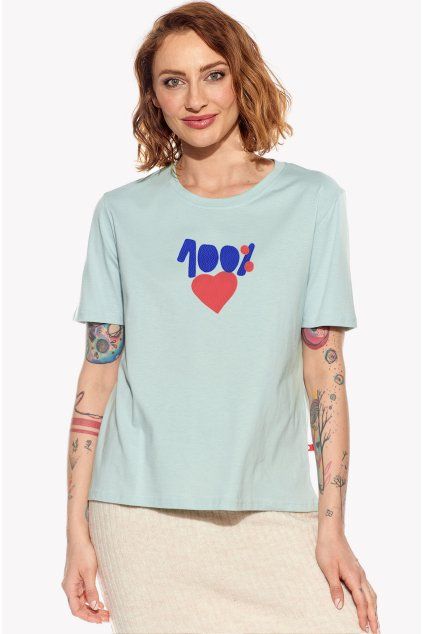 Johana, Dámske tričko, Mentolové, 100love (Veľkosť XS)
