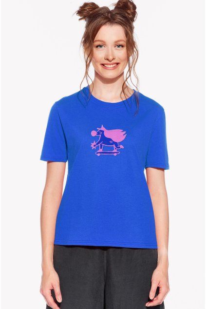 Johana, Dámske tričko, Královska modrá, Unicorn (Veľkosť XS)