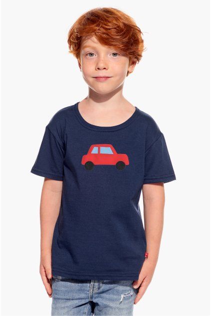 Leo, Detské tričko, Tmavomodré, Auto (Veľkosť 98)