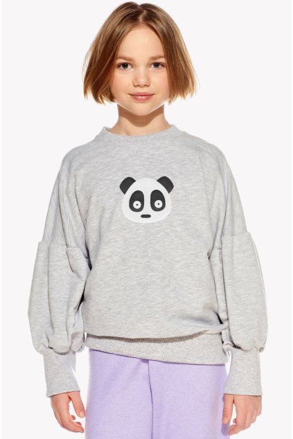 Fiona, Detská mikina, Sivá, Panda (Veľkosť 98)