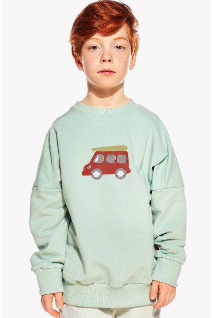 Natan, Detská Mikina, Mentolová, Karavan (Veľkosť 98)