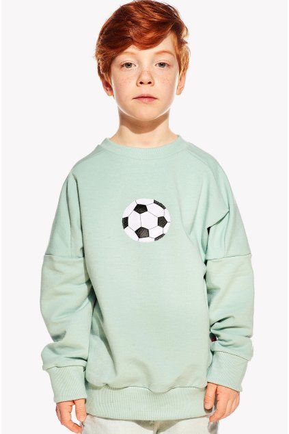 Natan, Detská Mikina, Mentolová, Futbalka (Veľkosť 98)