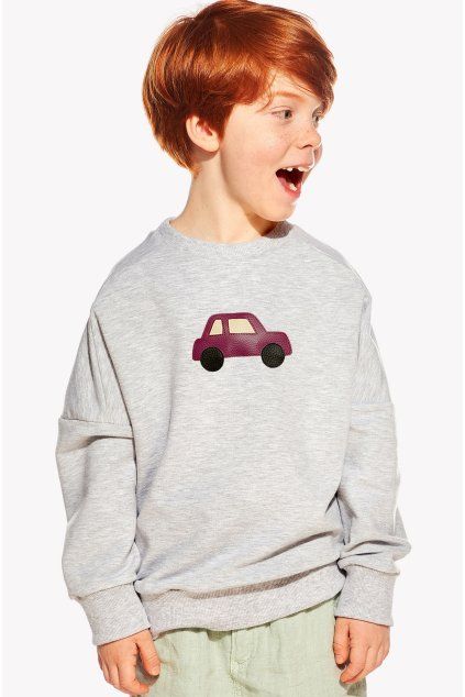 Natan, Detská Mikina, Sivá, Auto (Veľkosť 98)
