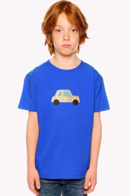 Leo, Detské tričko, Královska modrá, Auto (Veľkosť 98)