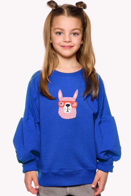 Fiona, Detská mikina, Královska modrá, Lama (Veľkosť 98)