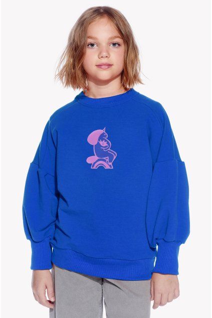 Fiona, Detská mikina, Královska modrá, Unicorn (Veľkosť 98)