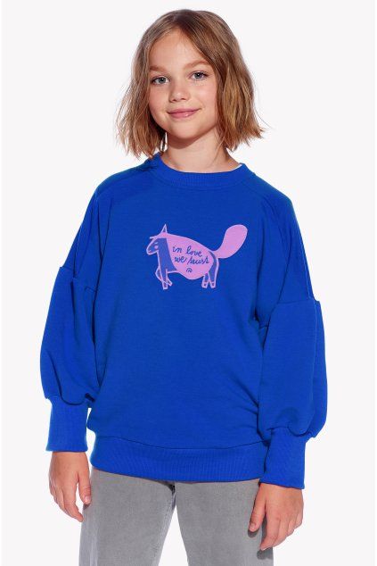 Fiona, Detská mikina, Královska modrá, Unicorn (Veľkosť 98)