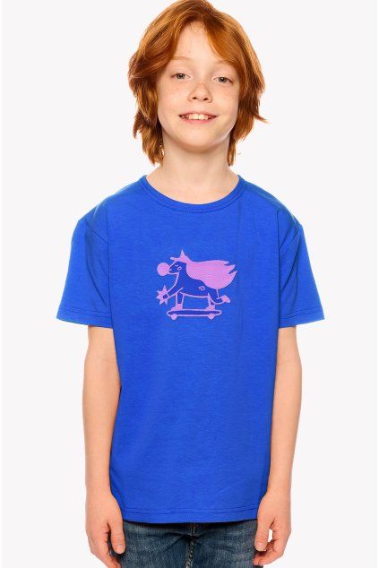 Leo, Detské tričko, Královska modrá, Unicorn (Veľkosť 98)