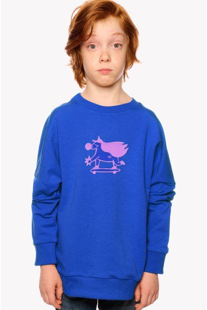 Natan, Detská mikina, Královska modrá, Unicorn (Veľkosť 98)