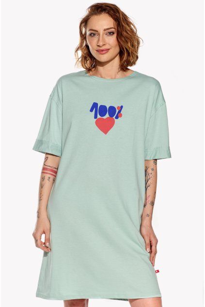Vanda, Dámske šaty, Mentolové, 100love (Veľkosť XS)