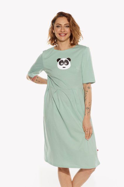 Valentína, Dámske šaty, Mentolové, Panda (Veľkosť XXS)