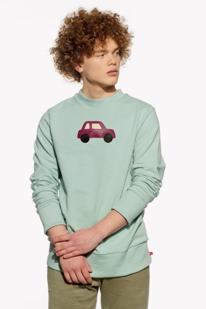 Pánska Mikina, Mentolová, Auto (Veľkosť XXL)
