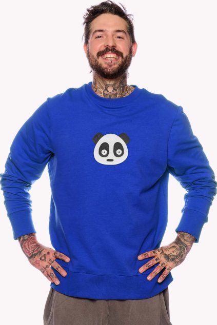 Pánska Mikina, Královska modrá, Panda (Veľkosť XXL)